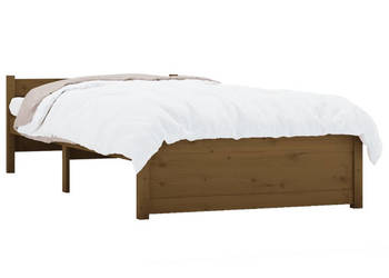Rama łóżka miodowy brąz lite drewno pojedyncza 75x190 cm WM-815007