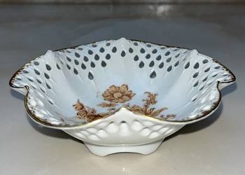 Unikatowa  porcelanowa paterka. Syg. Murmann Bavaria.  Z ażurem.
