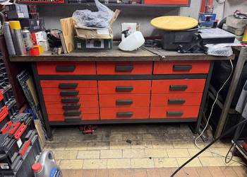 Stół warsztatowy metalowy 1700 x 850 x 600 mm 15 szuflad Polski