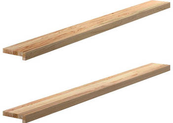 Parapety 2 szt. surowe 160x15x2 cm lite drewno dębowe WM-4009092