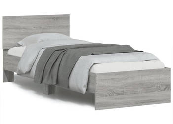 Rama łóżka z wezgłowiem i LED szary dąb sonoma 90x190 cm WM-838839