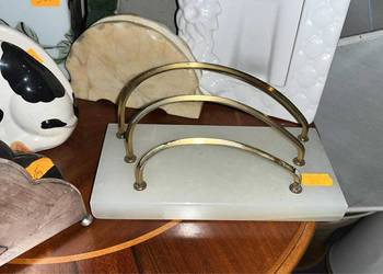 Listownik Art Deco na podstawie z jasnego marmuru- kamienia- onyks.