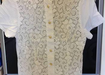 Koszula Biała z Koronką Damska Roccobarocco rozm S