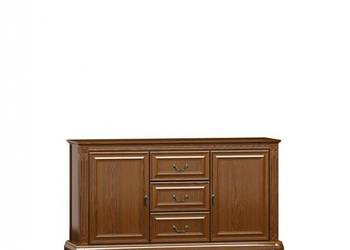 Wysoka komoda Kashmir, ludwik, fornir dębowy, lite drewno, OUTLET minus 30%