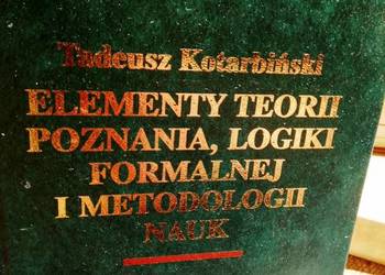 Kotarbiński Elementy poznania teorii formalnej logiki srudia