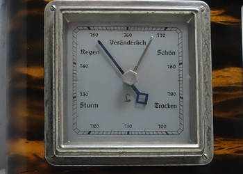 Stary Barometr Biurkowy Lufft Art Deco Drewno Retro Vintage Mainz