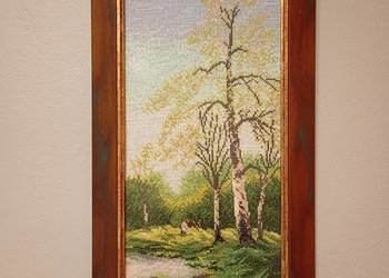 Obraz haft krzyżykowy w ramie .