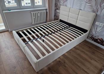 Łóźko Bergamo velur ecru 140x200 NOWE