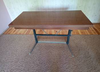 Stolik rozkładany mahoń fornirowany z połyskiem 60x120 cm