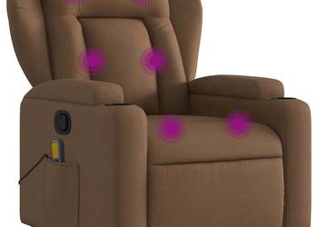 vidaXL Rozkładany fotel masujący, brązowy(SKU:372419)