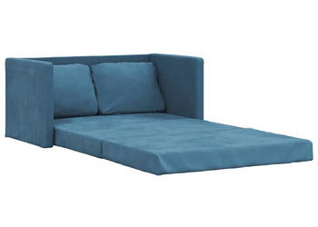 Sofa podłogowa 2-w-1 niebieska 122x204x55 cm aksamit WM-353962