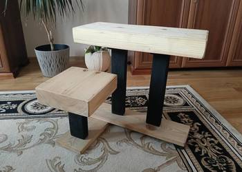 Kwietnik/stojak w stylu loftowym drewniany kątowy mniejszy