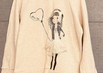 Beżowa dziewczęca bluza rozmiar 128