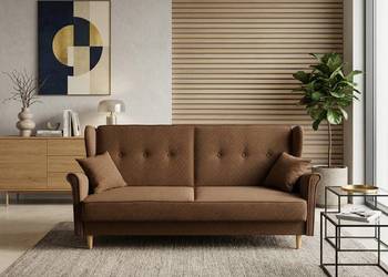 Wersalka Uszak, Funkcja Spania Ciemnobrązowa, Dostawa 0zł!