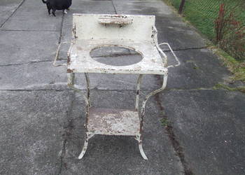 STARA MIĘDZYWOJENNA TOALETKA UMYWALKA METALOWA # 4