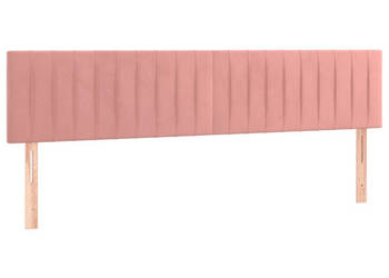 Zagłówek do łóżka z LED różowy 160x5x78/88 cm aksamit WM-3121909