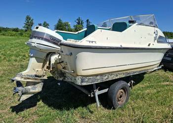 Łódka łódź kabinowa shetland 570 + silnik zaburtowy Johnson 110 KM inne łód