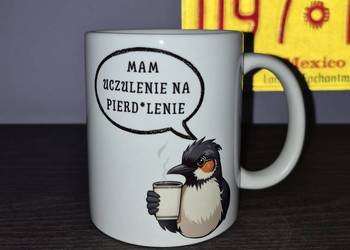 Kubek z tekstem "Mam uczulenie na pierd*lenie"