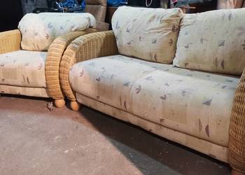 Komplet sofa plus fotel rattan