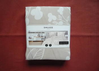 Smukee nowa beżowa pościel satynowa mikrowłókno 160x200