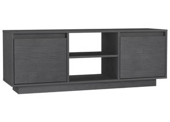 Szafka pod telewizor szara 110x30x40 cm lite drewno sosnowe WM-809902