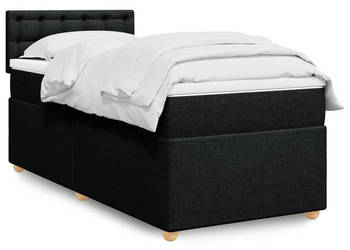 Łóżko kontynentalne z materacem czarne tkanina 90x190 cm WM-3288851