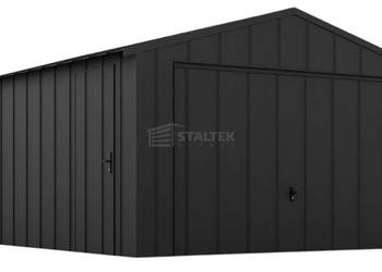 Garaż blaszany 4x5m - brama uchylna drzwi blacha na rąbek dach ST204