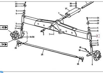 Case Mammut 7400 - oś napędowa most 01-123220
