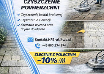 Profesjonalne mycie ciśnieniowe kostki brukowej, elewacji, ogrodzeń
