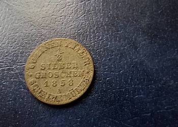 Stare monety 1/2 srebrnego grosza 1858 A Niemcy srebro