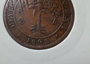 Stare monety 1 cent 1892 Cejlon