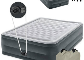 Materac łóżko do spania dwuosobowy z pompką automatyczną 203x152 cm INTEX…