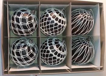Bombki czarne szydełkowe