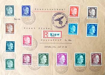 KIEW Kijów 1942 List Polecony UKRAINA Okupacja Dienstpost Rzadka Taryfa