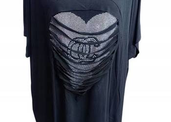 Tunika damska PLUS SIZE serca i przetarciem glamour viskoza, biust-140CM