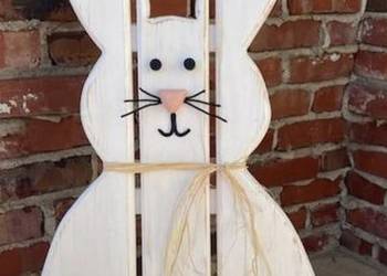 Zając / królik wielkanocny - drewniana ozdoba