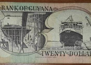 Banknot 20 dollars dolarów Gujana