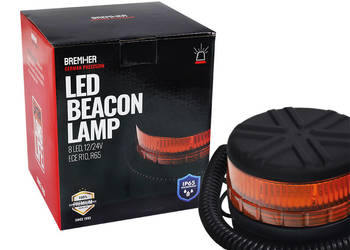 LAMPA OSTRZEGAWCZA "KOGUT" TRZPIEŃ GUMOWY FLEX, 8 LED, 12/24V, ECE R10