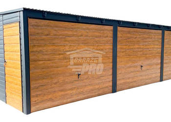 Rząd garaży - Garaż blaszany 12x6m 4x brama uchylna drzwi dach  GP482