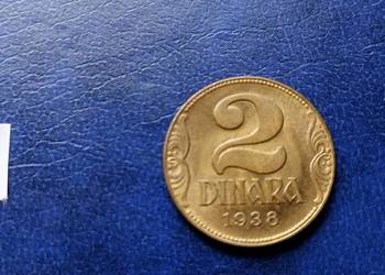 Stare monety 2 dinary 1938 Jugosławia /2