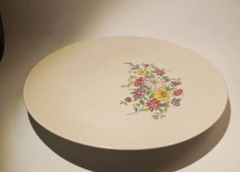 Talerz ZPS Pruszków – dekoracja kwiatowa, lata 70. – stan dobry