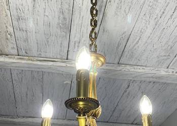 Francuski Żyrandol nr. 10 Francja, mosiądz 3-ram Antyk Lampa