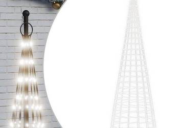 Choinka LED na maszcie 3000 LED Zimna biel 800 cm（358121）