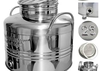 Zbiornik pojemnik 25L beczka bańka kanister inox na wodę pitną źródlaną