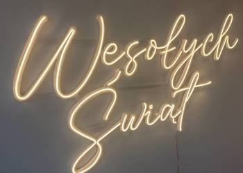 Napis podświetlany neon LED Wesołych Świąt 150x75 cm