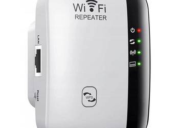 Qiktech Wzmacniacz Sygnału Wi-Fi Najmocniejszy Pro 300Mbps Wps 2.4Ghz