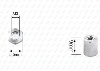 M3X9 ALUMINIOWA NAKRĘTKA ZŁĄCZNA PRZEDŁUŻANA TULEJKA DYSTANSOWA GWINTOWANA