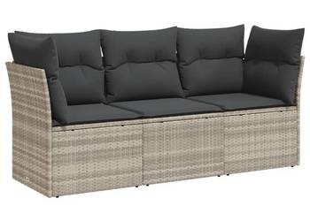 vidaXL 3-cz. zestaw mebli ogrodowych, poduszki, jasnoszary(SKU:3217212)