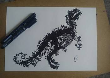 Rysunek: dinozaur - cienk - A4, 200 g/m2