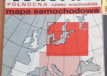 Stara mapa samochodowa Europa , Polska, ČSSR 1976